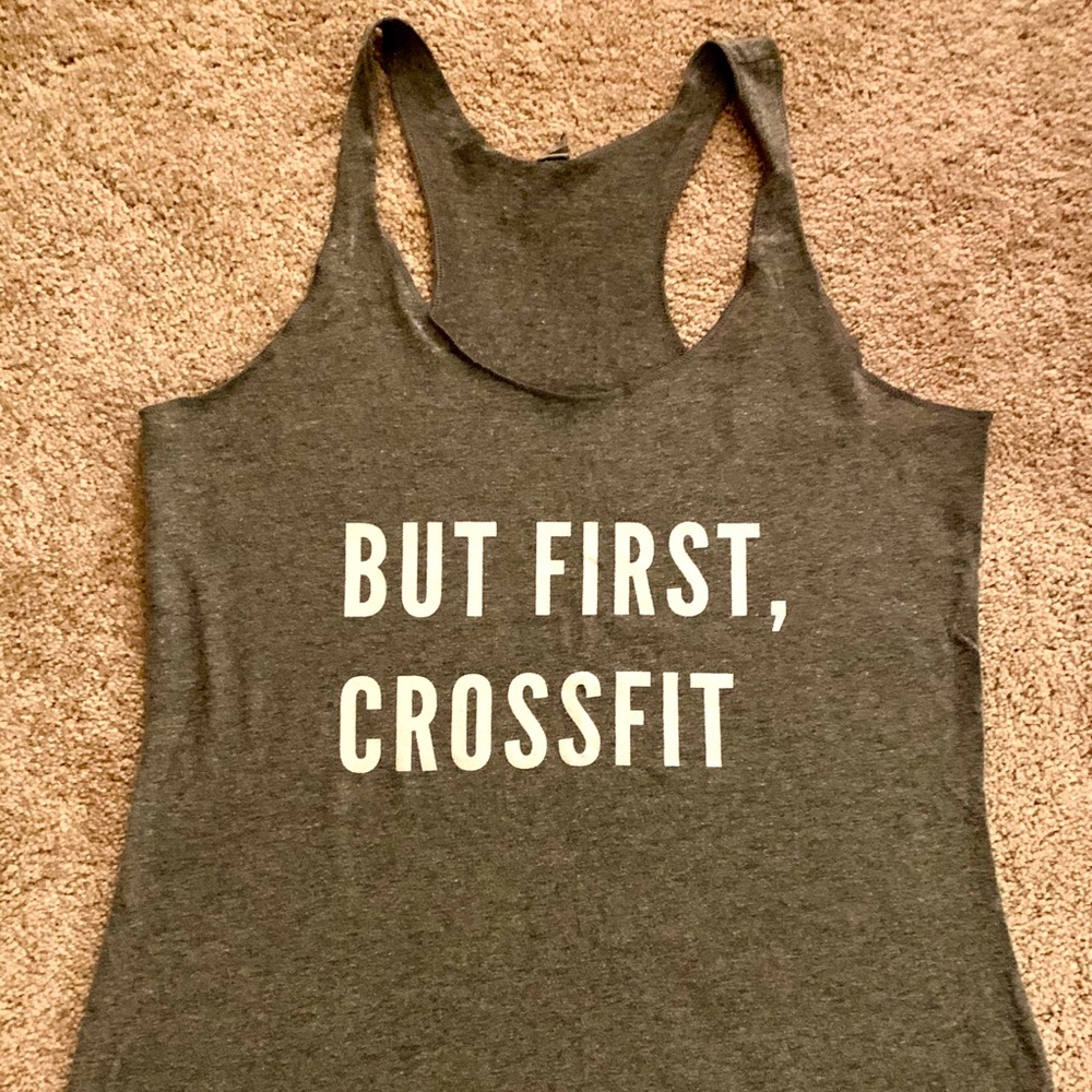 But first, CrossFit tank top